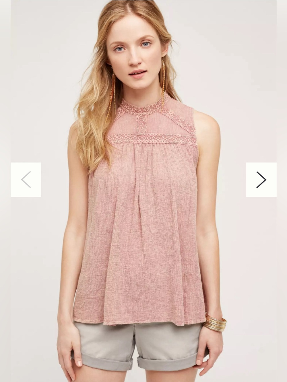 Anthropologie Eri + Ali Sleeveless Lace-Trimmed top.

100% cotton 

 Size: XS